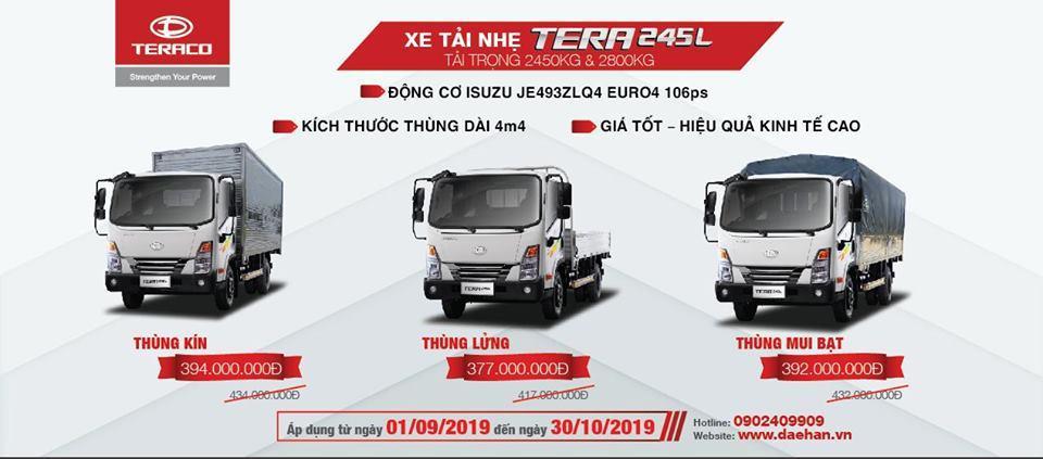 SẢN PHẨM MỚI XE TẢI NHẸ TERA245L ĐÃ CÓ MẶT TẠI HỆ THỐNG ĐẠI LÝ TERACO TRÊN TOÀN QUỐC